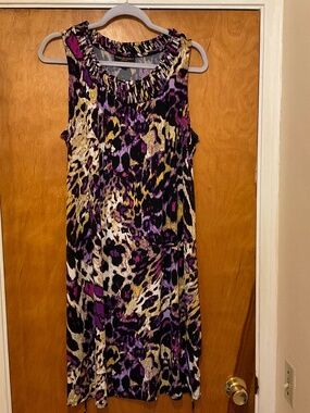 Dana Buchman Woman Stretch Sleeveless Purple Jersey Sheath Dress Size 0X XL
